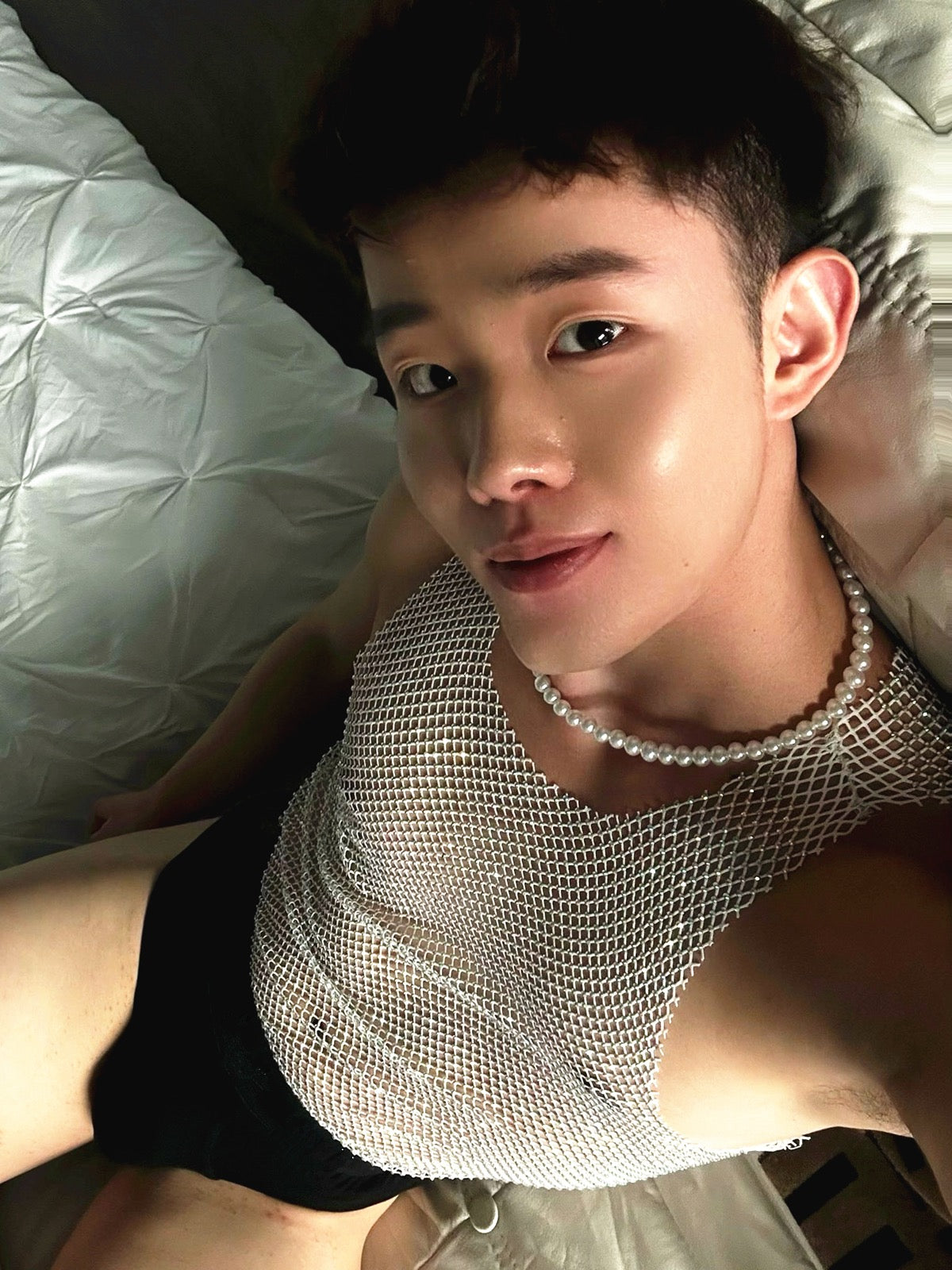 MEN’S RHINESTONE SHIMMERY TANK TOPS