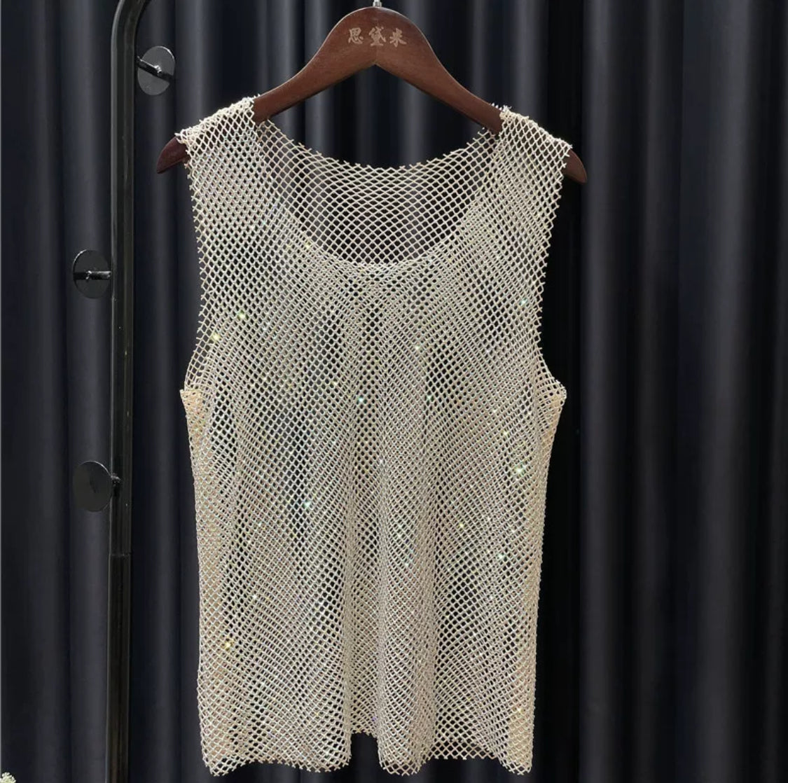 MEN’S RHINESTONE SHIMMERY TANK TOPS