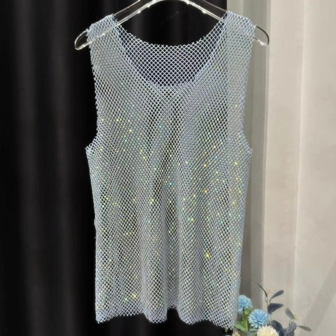 MEN’S RHINESTONE SHIMMERY TANK TOPS