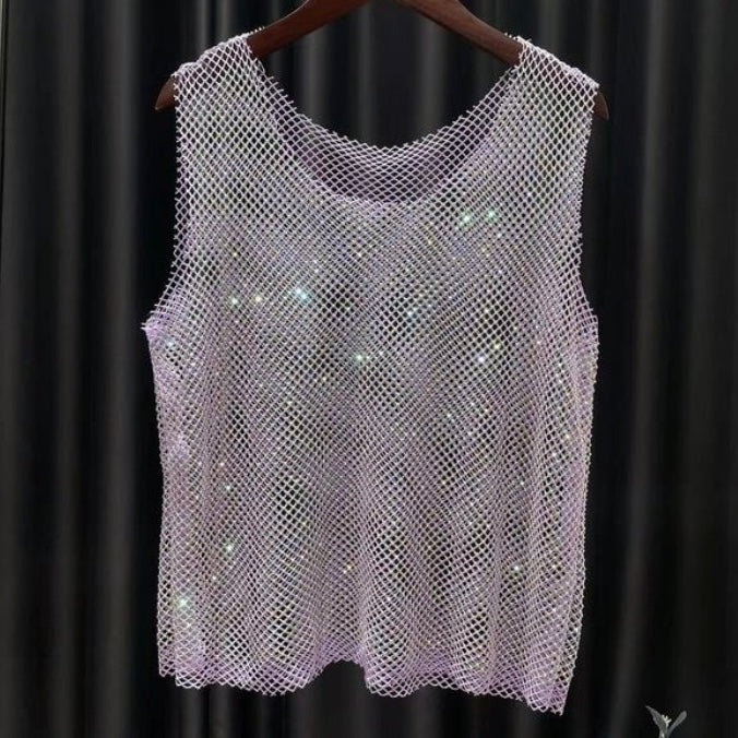 MEN’S RHINESTONE SHIMMERY TANK TOPS