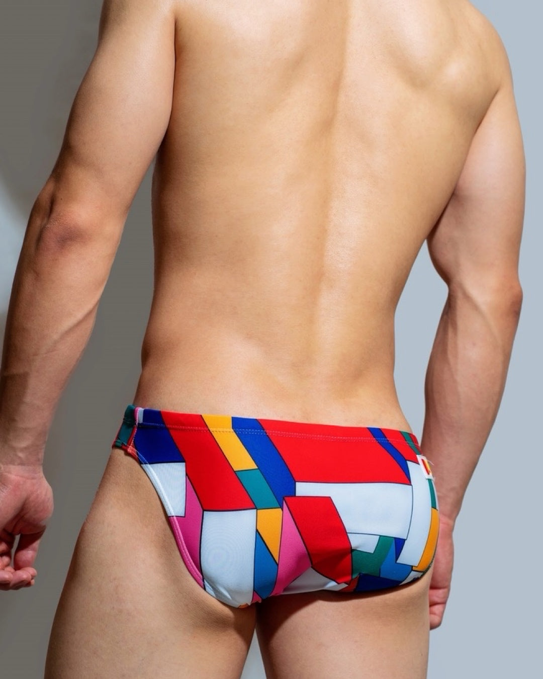 DM MEN’S LOW WAIST ANIMAL PATTERN BEACH BRIEFS SWIMWEAR