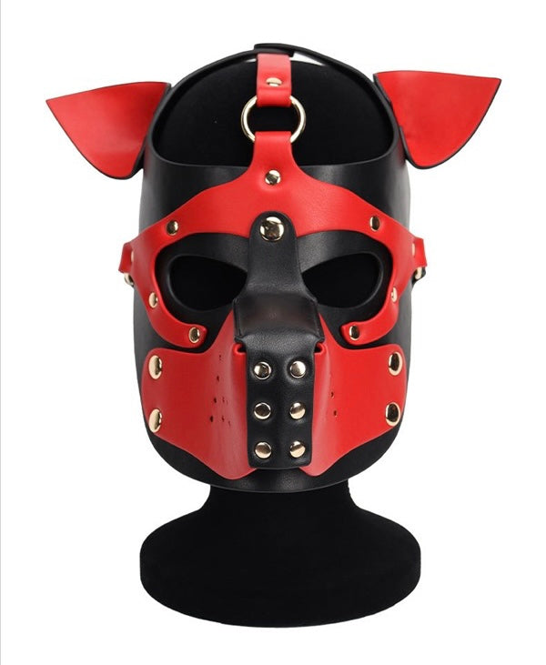 UNISEX PREMIUM PU LEATHER PUP PLAY HOODS