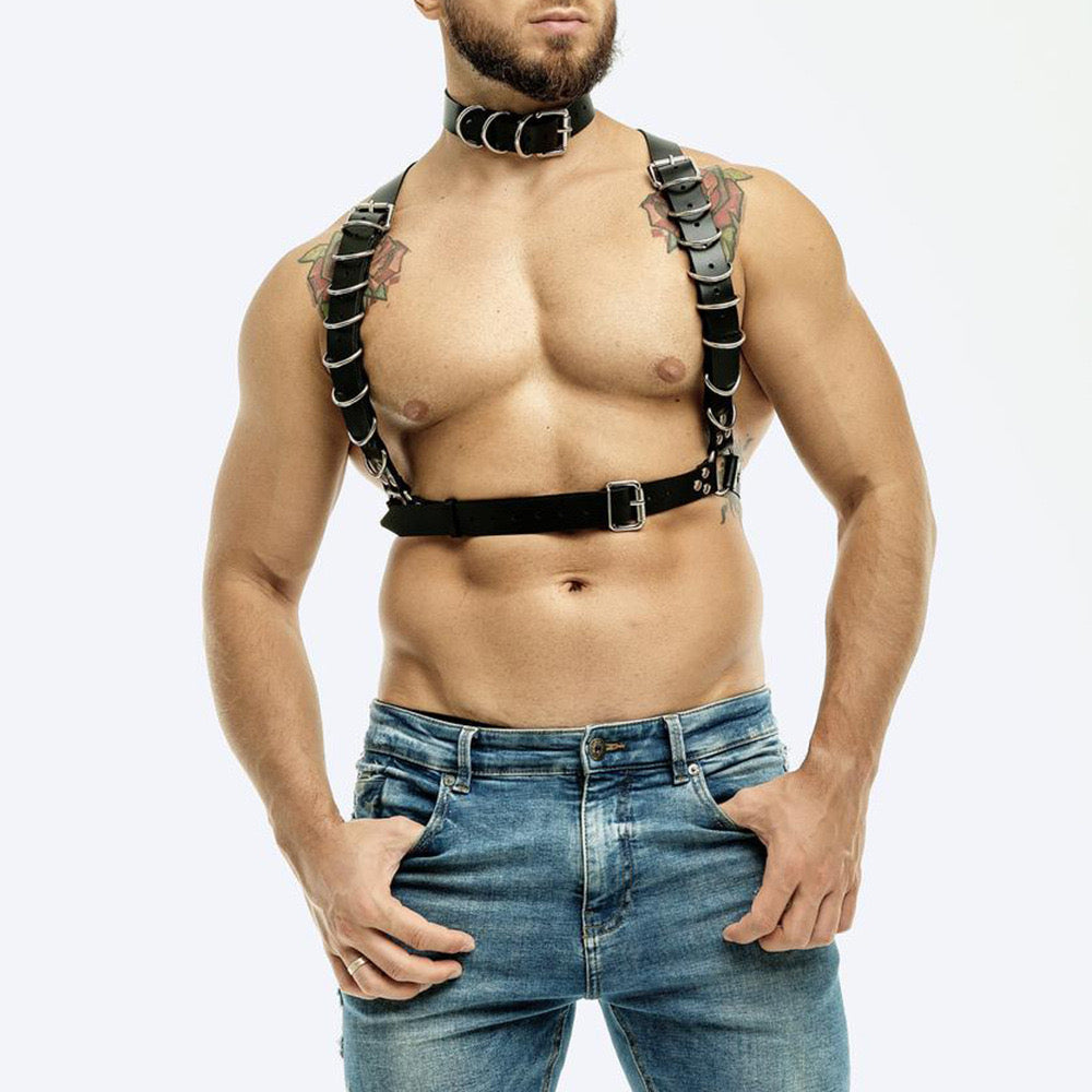 THE HADES MEN’S LEATHER SHOULDER HARNESS