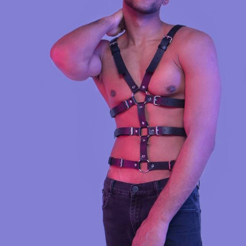ZEUS MEN’S BONDAGE LEATHER BODY HARNESS