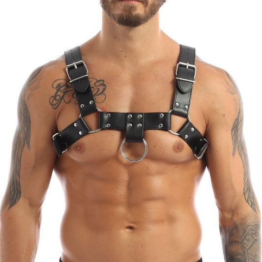 DOMUS MEN’S LEATHER BULLDOG SUSPENDER HARNESS