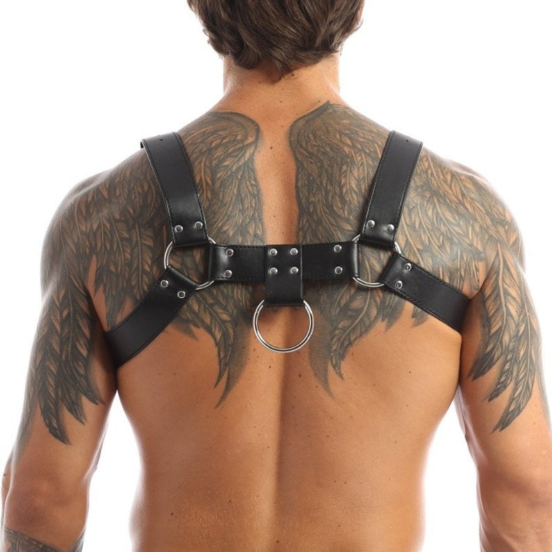 DOMUS MEN’S LEATHER BULLDOG SUSPENDER HARNESS