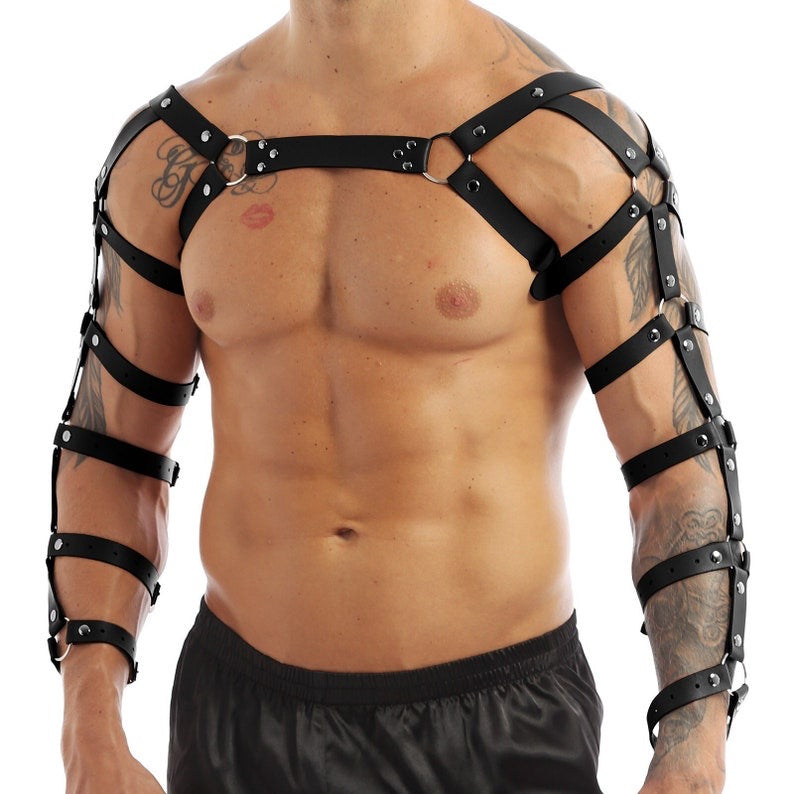 OLYMPUS MEN’S FULL-SLEEVE LEATHER HARNESS
