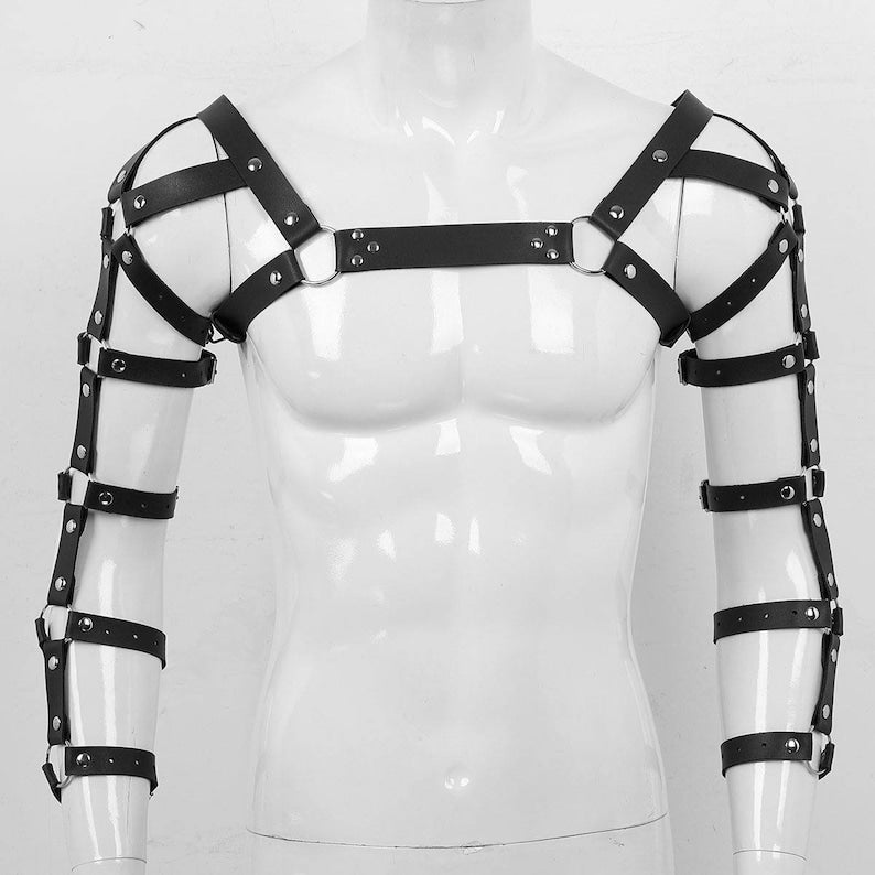 OLYMPUS MEN’S FULL-SLEEVE LEATHER HARNESS