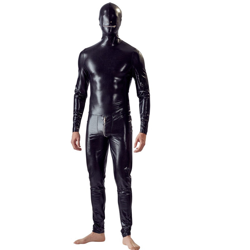 MEN’S LEATHER COCOON SCULPT JUMPSUIT