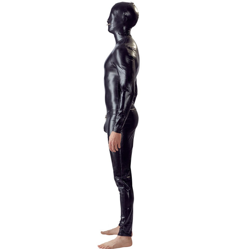 MEN’S LEATHER COCOON SCULPT JUMPSUIT