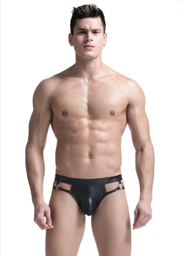 MEN’S LEATHER DOUBLE-RINGED JOCKSTRAP