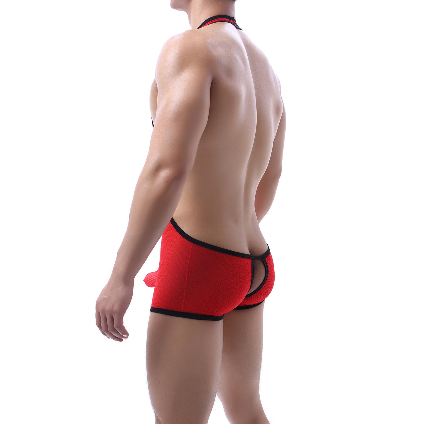 MEN’S OPEN-BUTT MESH BOXER JUMPSUIT