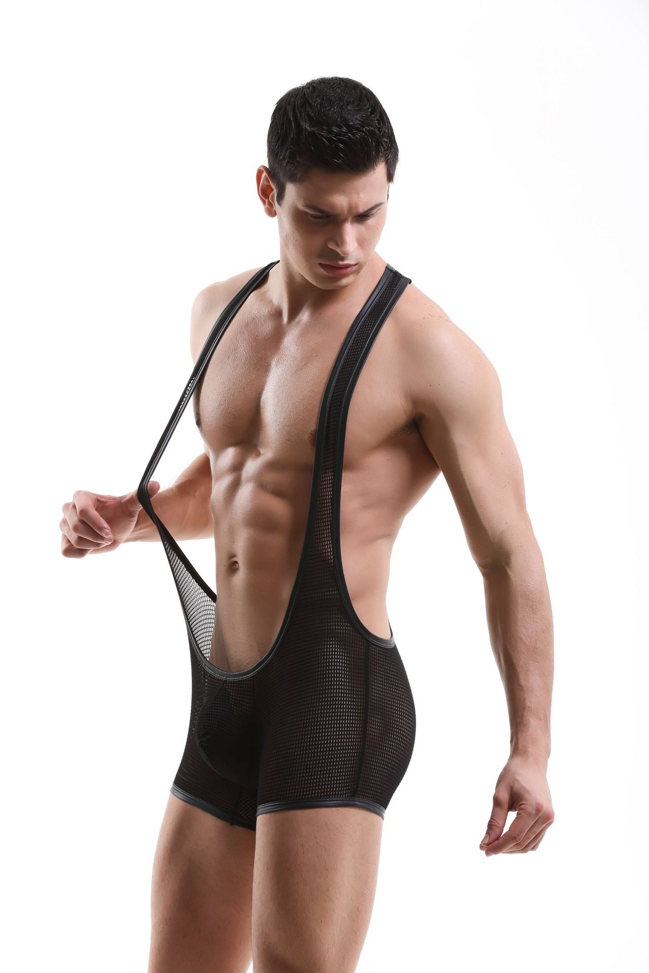 MEN’S ICE SILK MESH BOXER JUMPSUIT