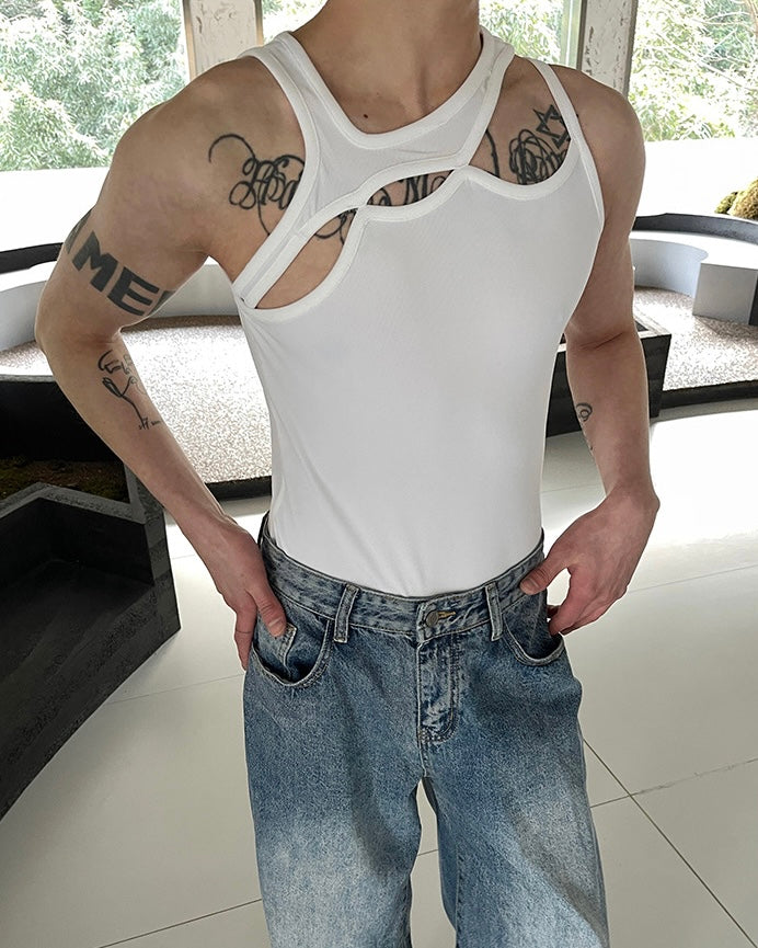 HOLLOW OUT SUMMER KOREAN TANK TOP