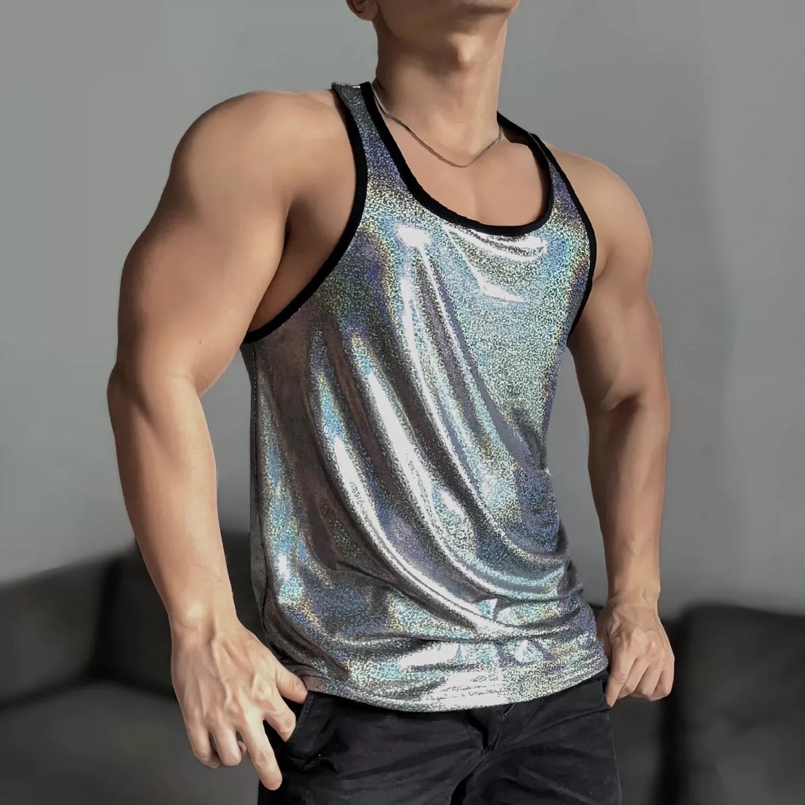 MEN’S ELECTRO OPTICAL TANK TOP