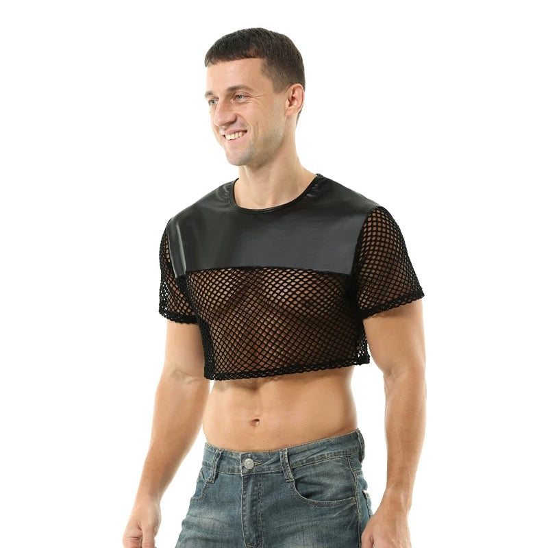 MEN’S LEATHER CROP TOP