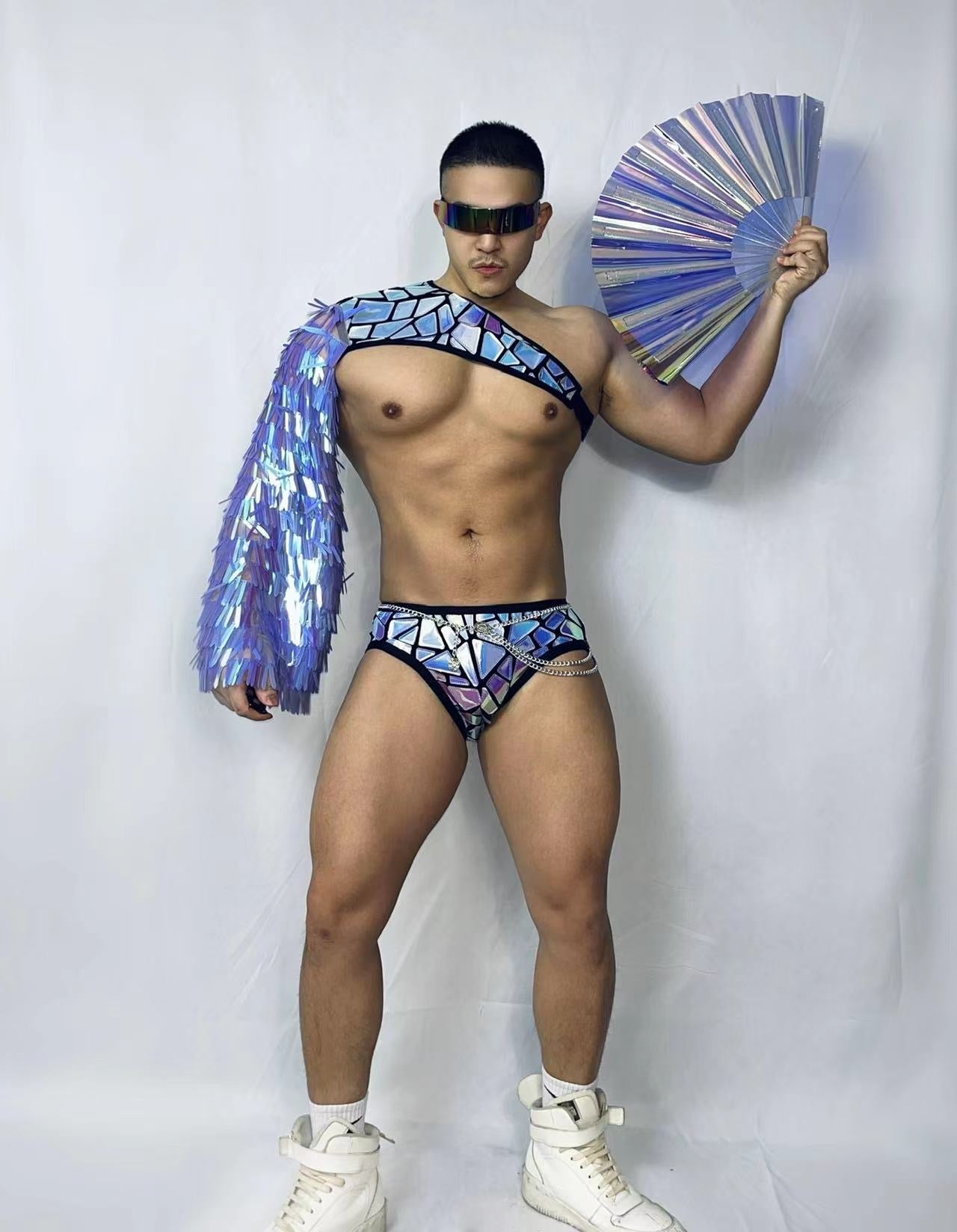 IMITATION MIRROR CROP TOP MALE GOGO COSTUME