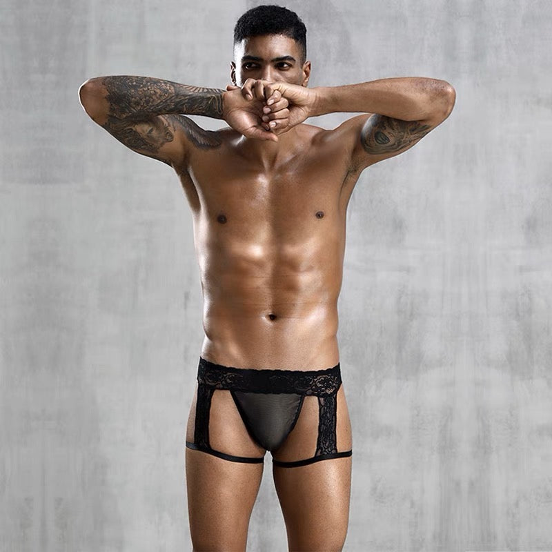 MEN’S DESIGNER SHEER LACE JOCKSTRAP
