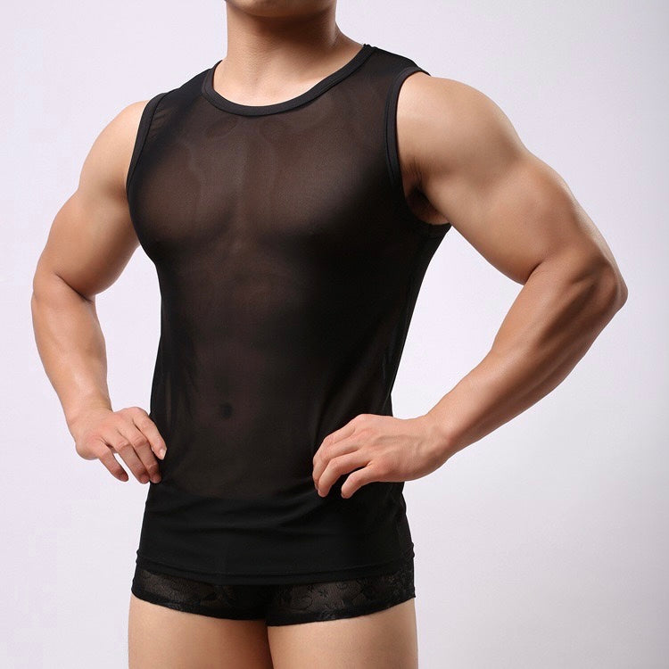 MEN’S ICE SILK MESH SLEEVELESS TANK TOP