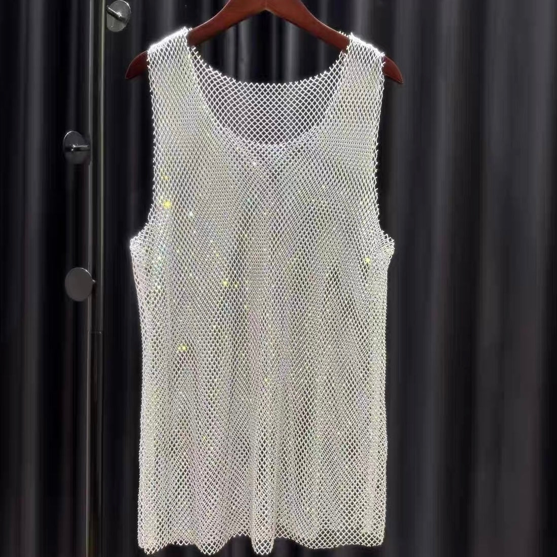 MEN’S RHINESTONE SHIMMERY TANK TOPS