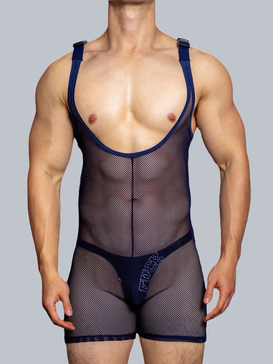 DM MEN’S BODY SCULPTING SHEER JUMPSUIT