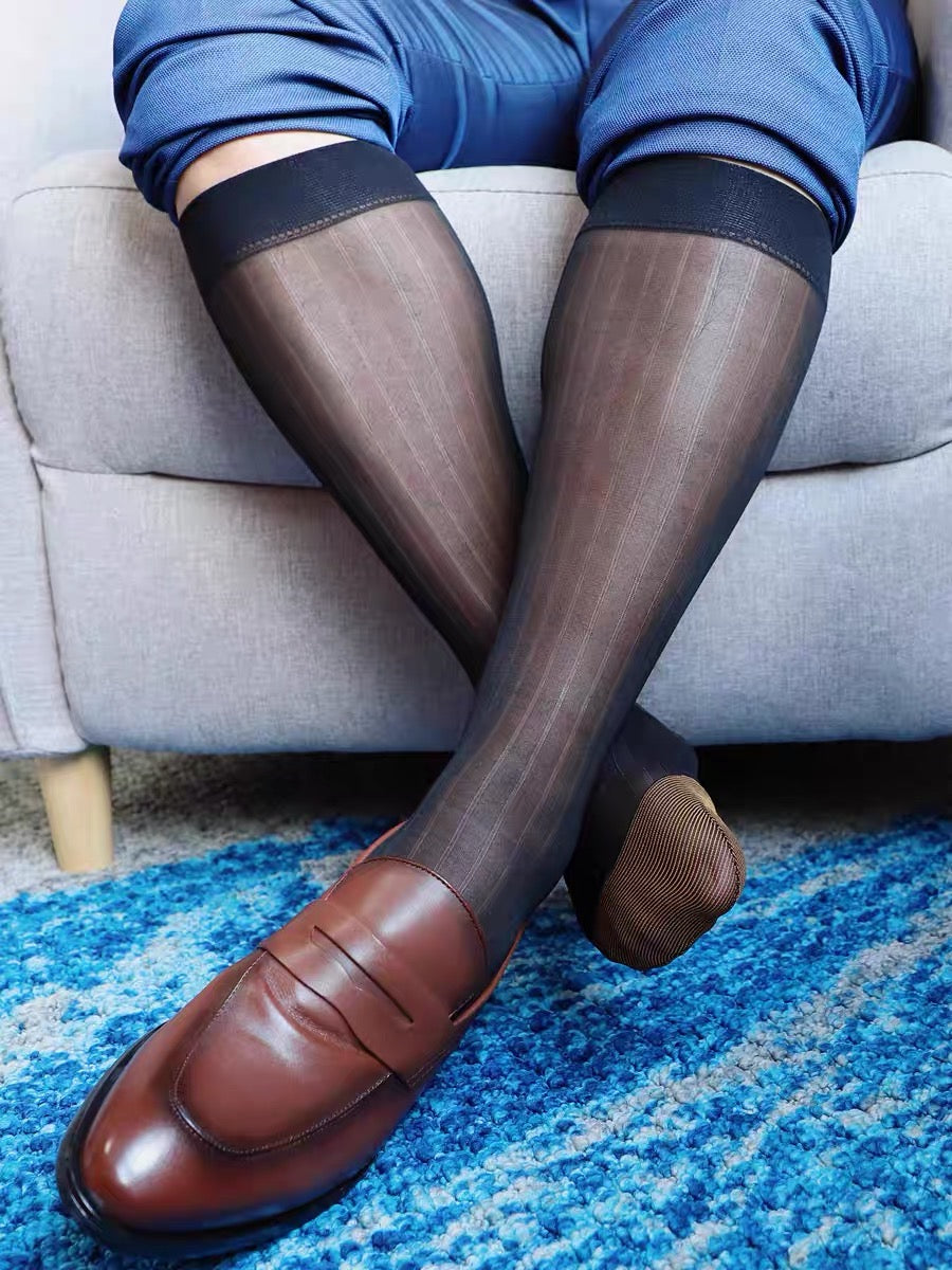 MEN’S WIDE STRIPED BUSINESS SOCKS