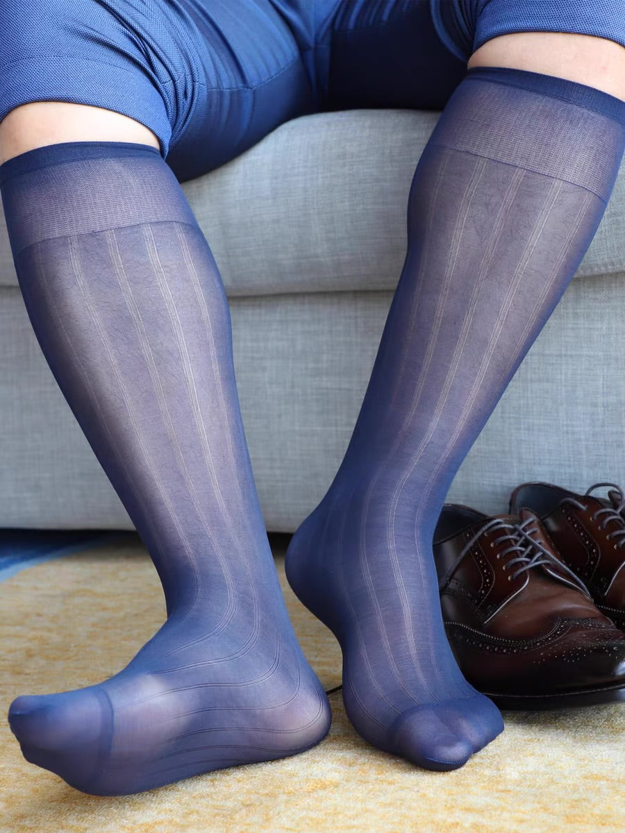 MEN’S CLASSIC WIDE STRIPED BUSINESS SOCKS