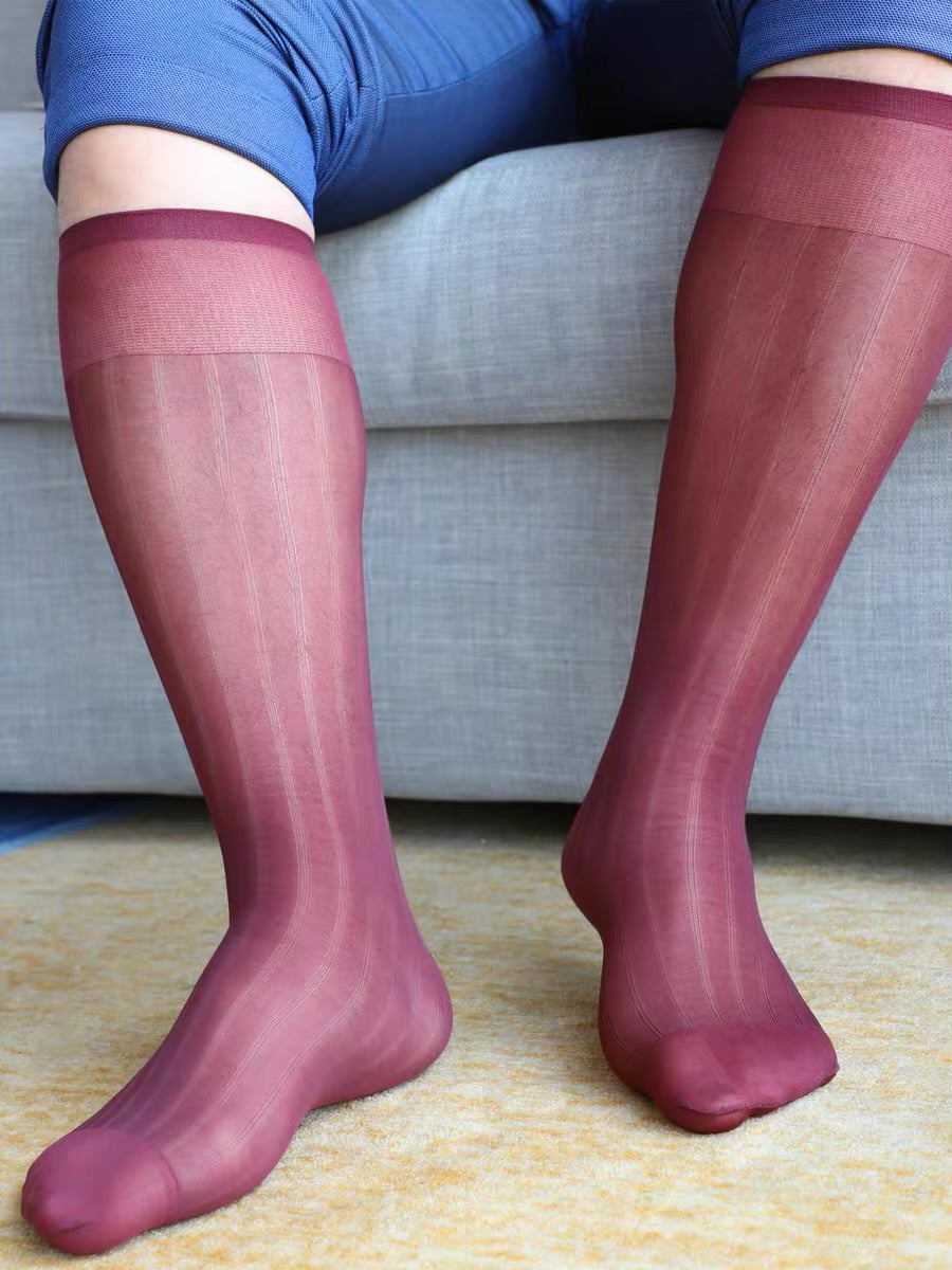 MEN’S CLASSIC WIDE STRIPED BUSINESS SOCKS