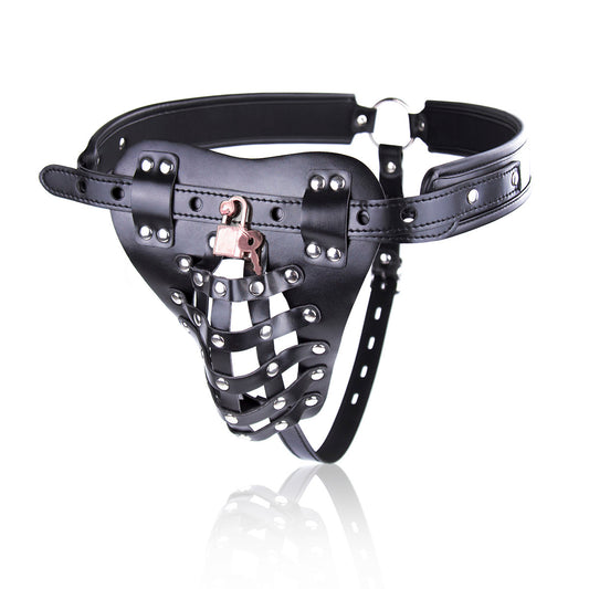 MEN’S CHASTITY LEATHER G-STRING THONGS