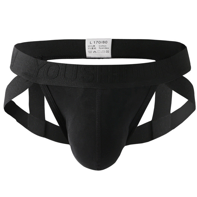 MEN’S UNIFORM TEMPTATION LEATHER HARNESS AND JOCK BUNDLE