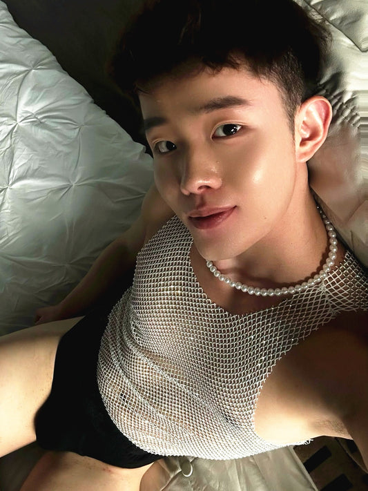 MEN’S RHINESTONE SHIMMERY TANK TOPS