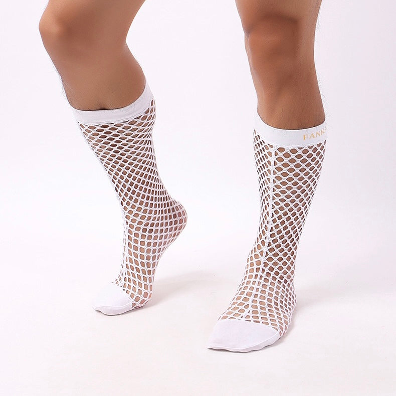 MEN’S FISHNET TANK TOP SHORTS SOCKS BUNDLE