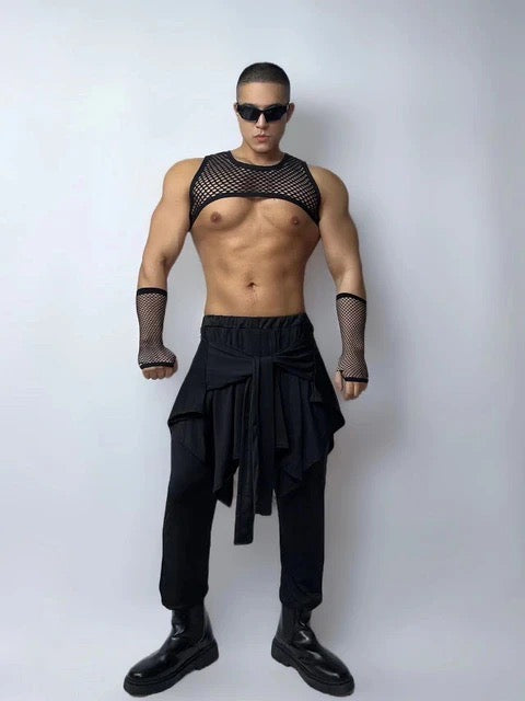 FISHNET CROP TOP WITH PANTS MALE GOGO COSTUME