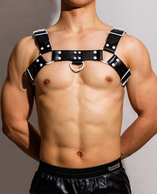 DM MEN’S LEATHER BULLDOG HARNESS