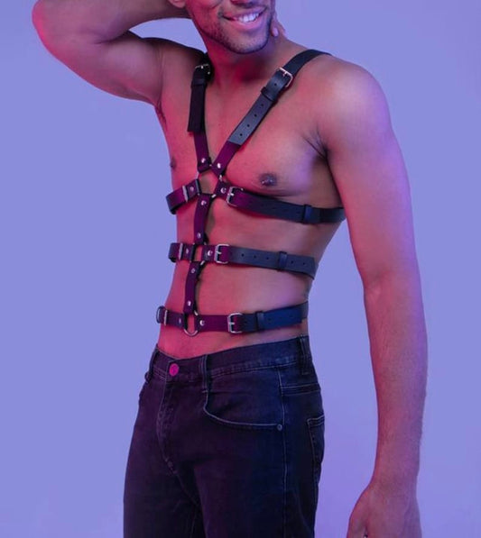 ZEUS MEN’S BONDAGE LEATHER BODY HARNESS