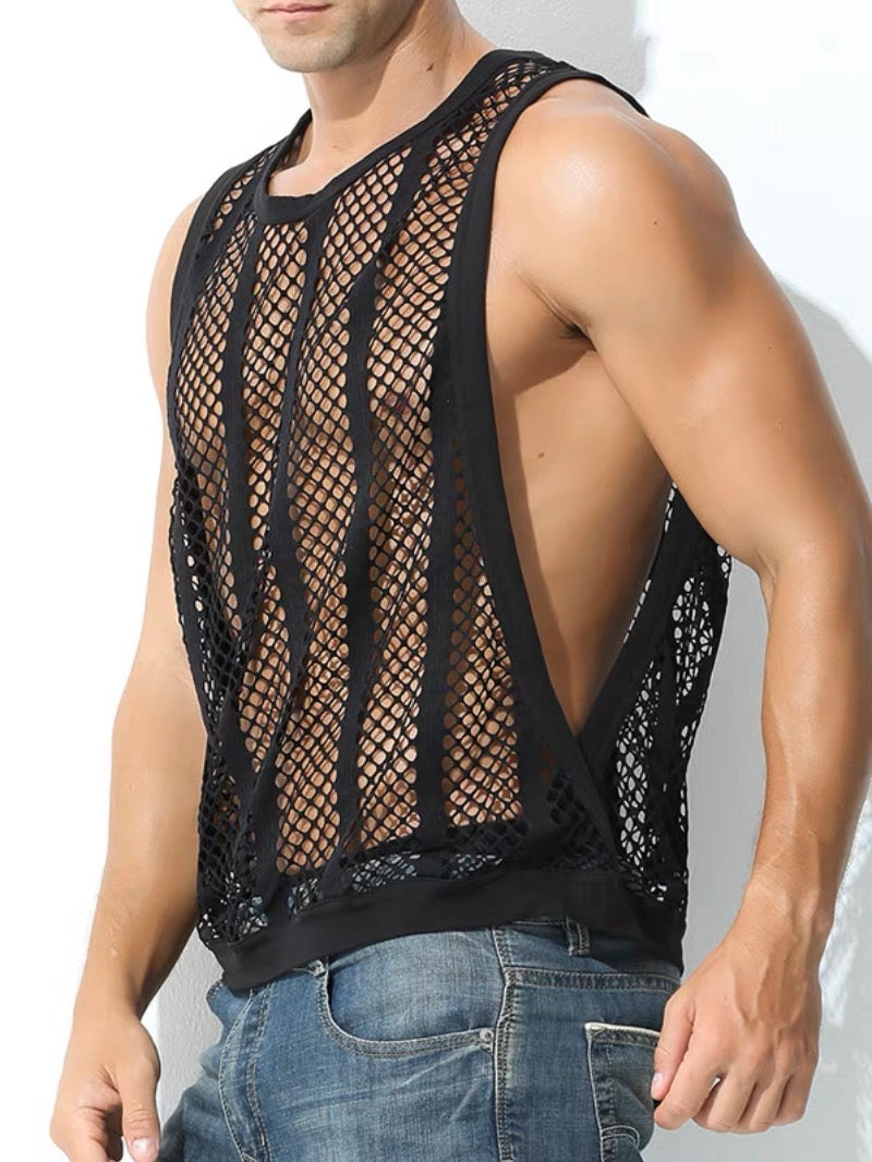 FKZ MEN’S FISHNET MESH TANK TOP