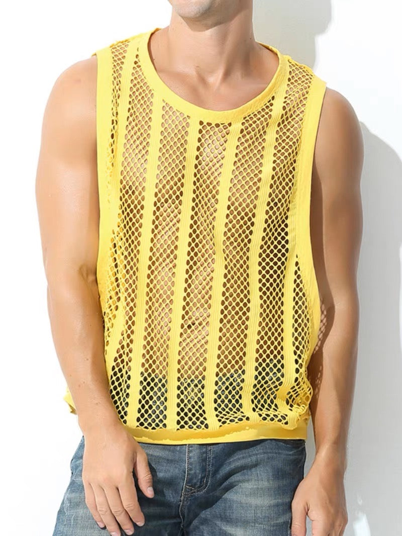 FKZ MEN’S FISHNET MESH TANK TOP