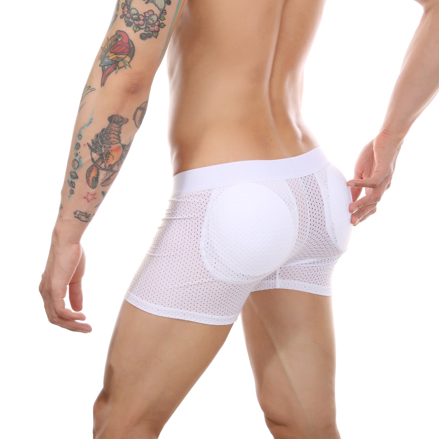 MEN’S BUTT PADDED MESH BOXER BRIEFS