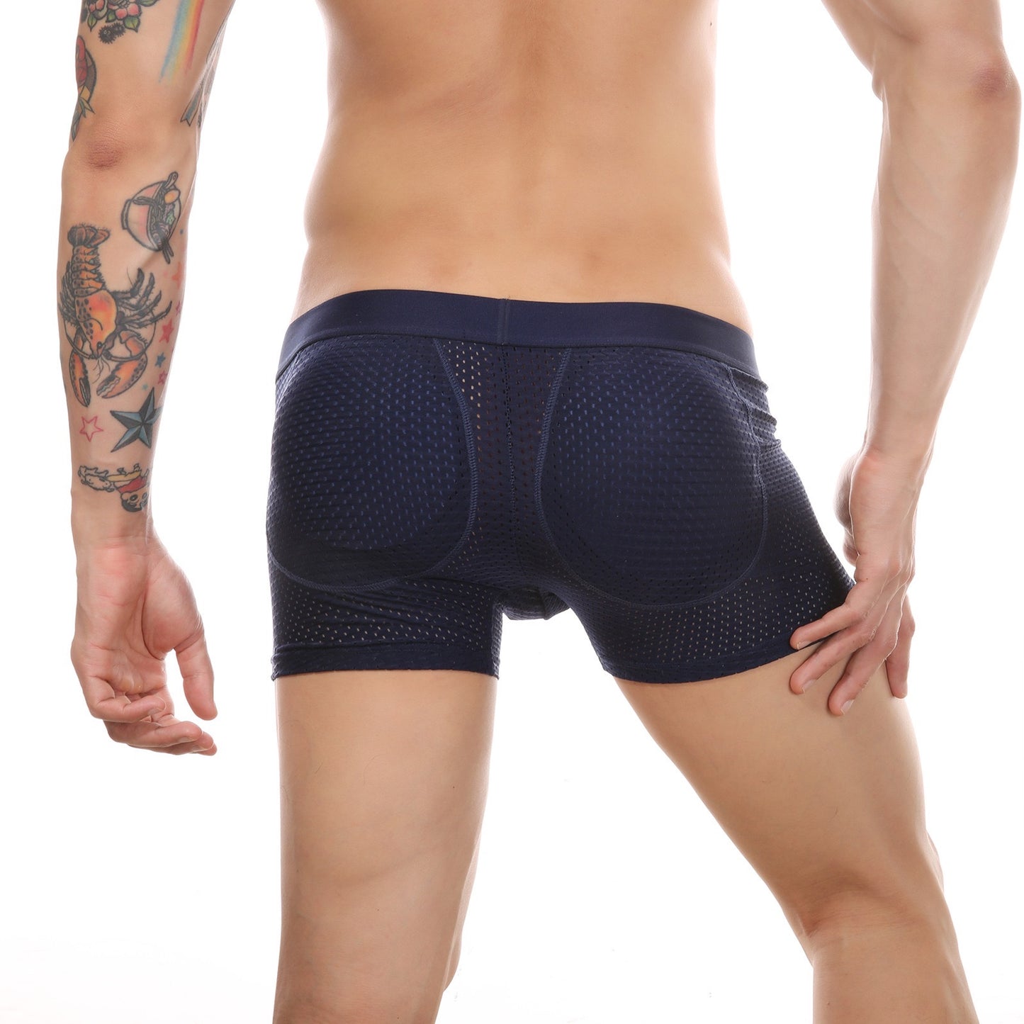 MEN’S BUTT PADDED MESH BOXER BRIEFS