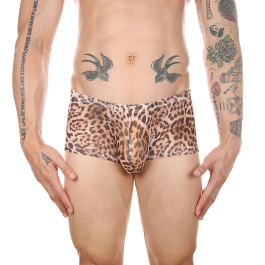 MEN’S ICE SILK LEOPARD BOXER BRIEFS