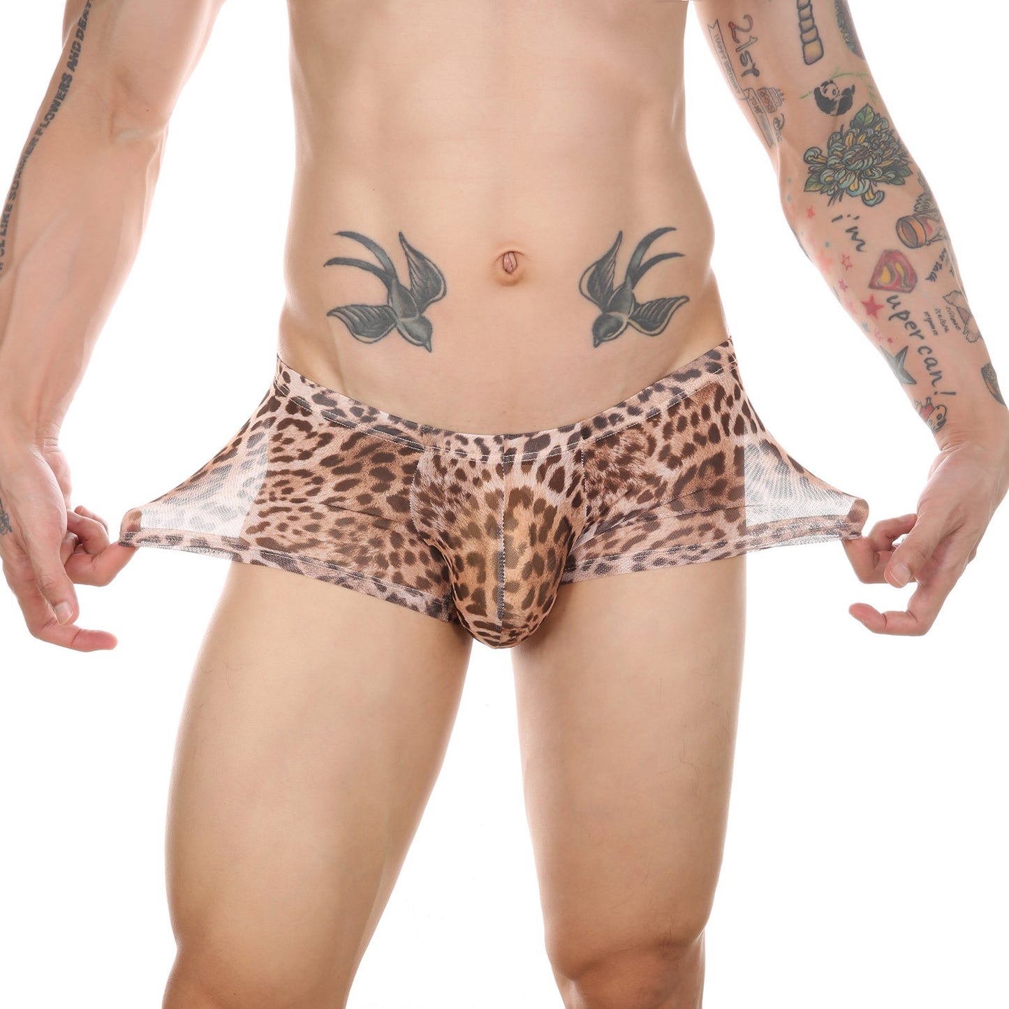 MEN’S ICE SILK LEOPARD BOXER BRIEFS