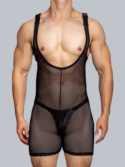 DM MEN’S BODY SCULPTING SHEER JUMPSUIT
