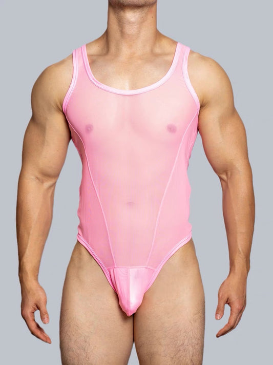DM MEN’S SEE THROUGH MESH BODYSUIT