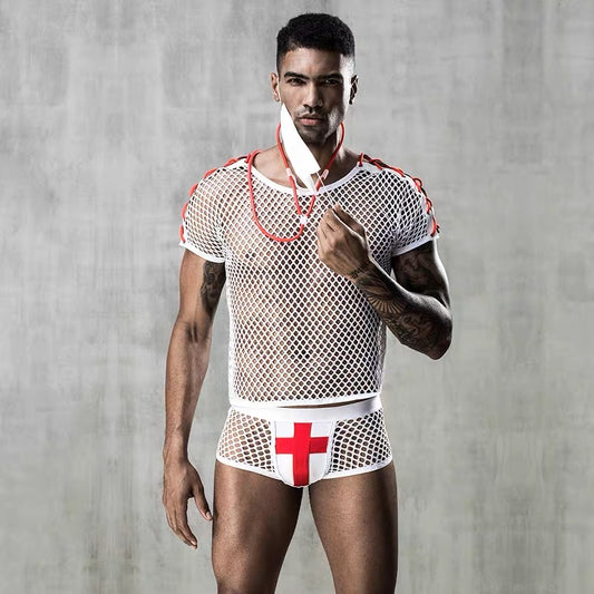 MEN’S ROLE PLAY DOCTOR MESH COSTUME PACK